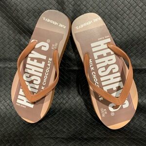 Hershey chocolate flip flops. Size 11-12.